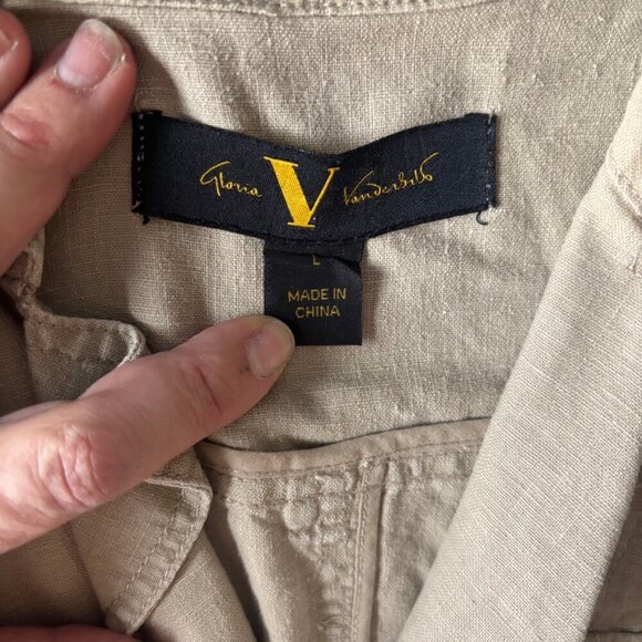 Pre-Loved Gloria Vanderbilt tan jacket/blazer, size L - Picture 3 of 3
